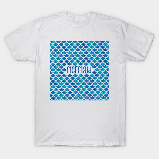 Blue Mermaid Scales T-Shirt by Elena_ONeill